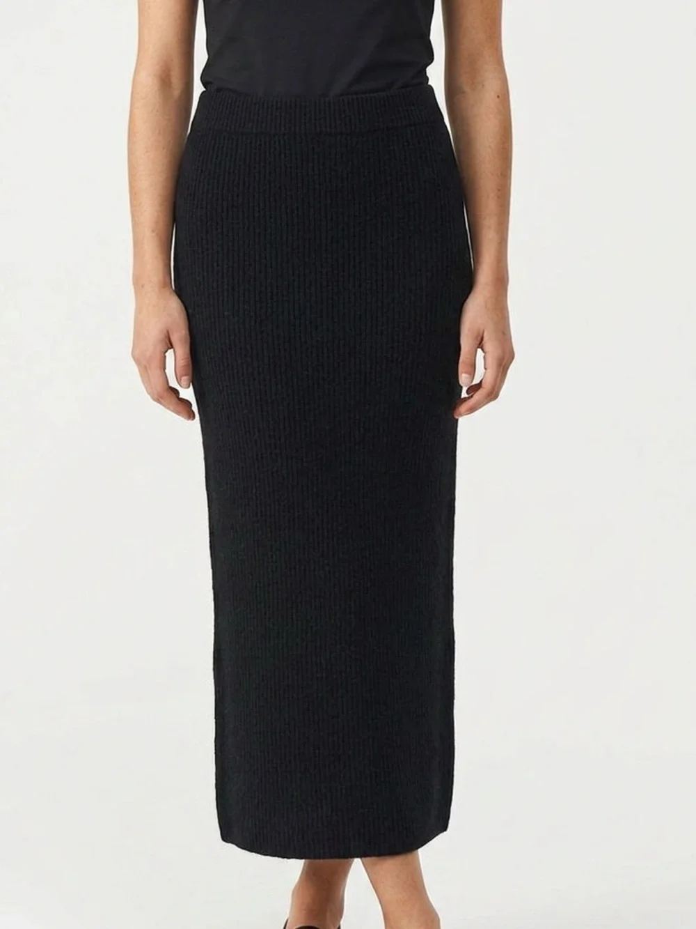 FREE PEOPLE | FP BEACH Black Ribbed Knit Maxi Skirt Women's Size Medium